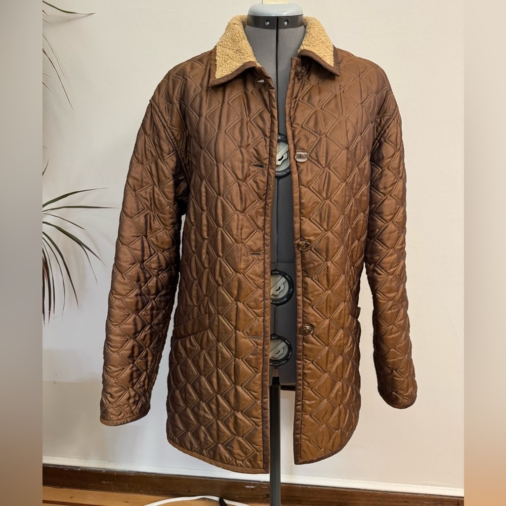 Vintage Carlisle Brown Quilted Jacket with Sherpa lining